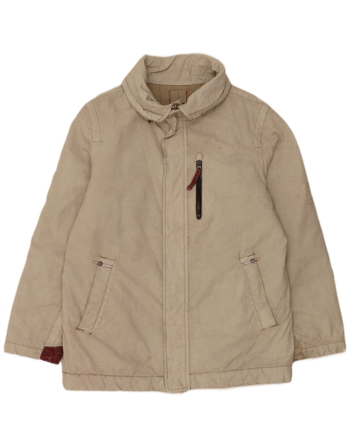 MURPHY & NYE Mens Bomber Jacket UK 40 Large Beige Cotton
