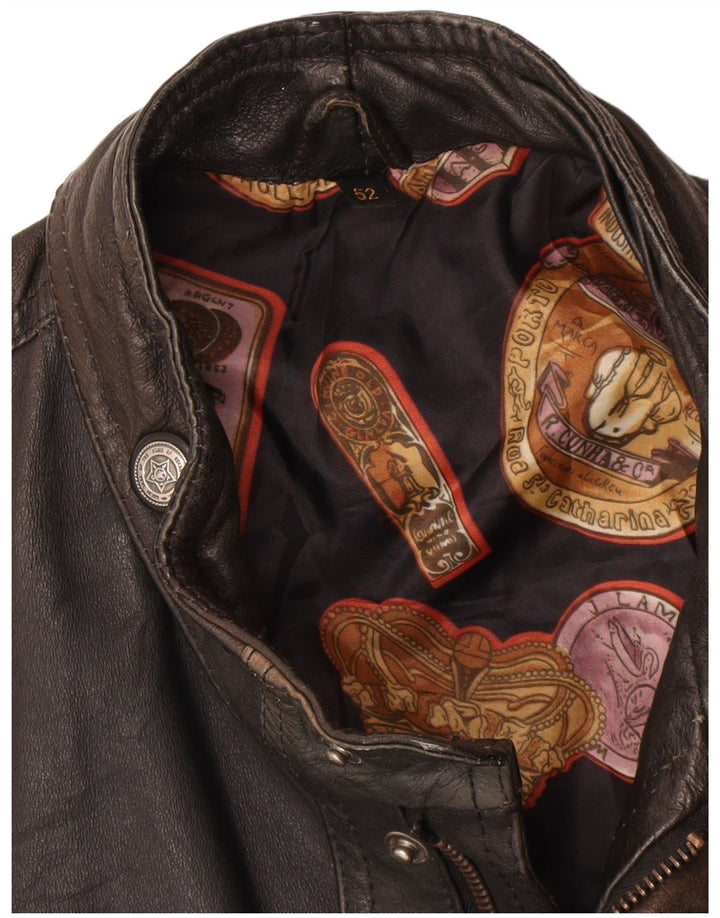 Gilet in pelle da uomo vintage IT 52 XL in pelle nera