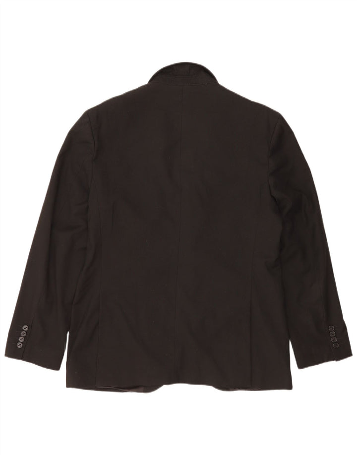 MARKS & SPENCER Giacca blazer da uomo a 2 bottoni UK 40 poliestere nero medio