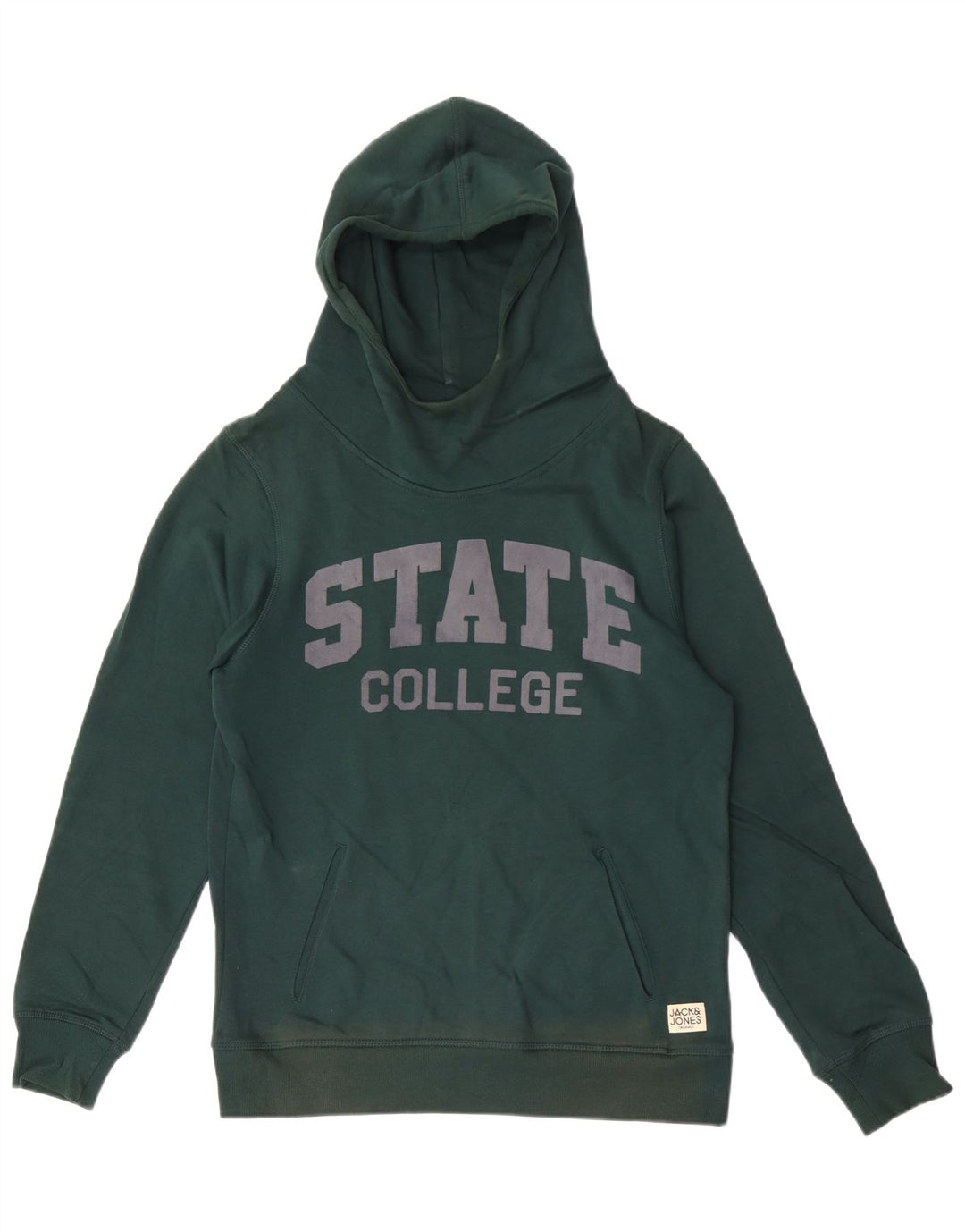 Maglione con cappuccio grafico da uomo Jack & Jones in cotone verde medio