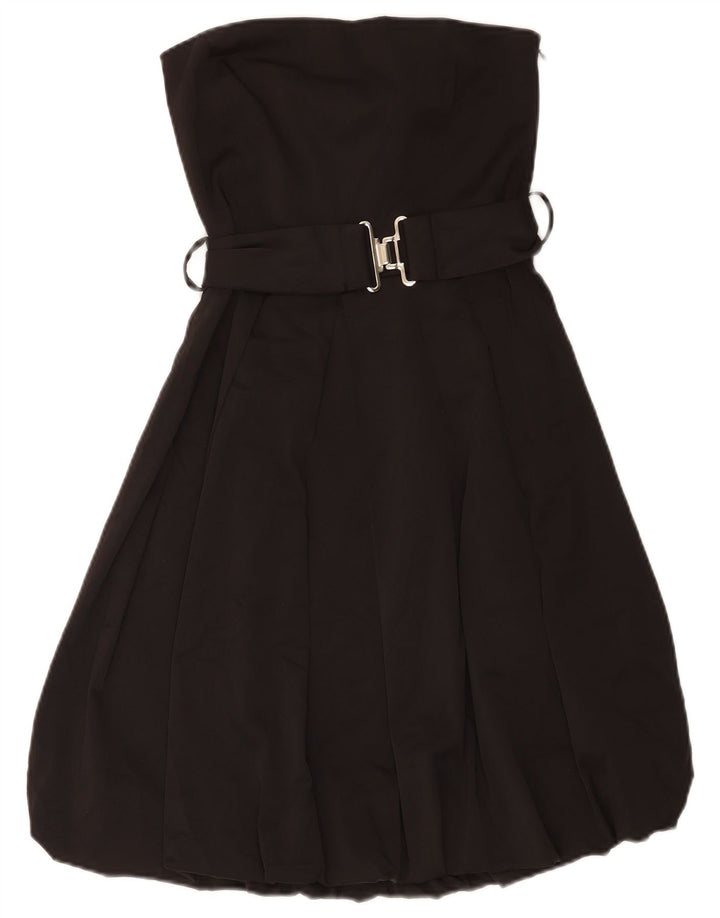 Abito a palloncino senza spalline da donna Zara UK 10 piccolo poliestere nero