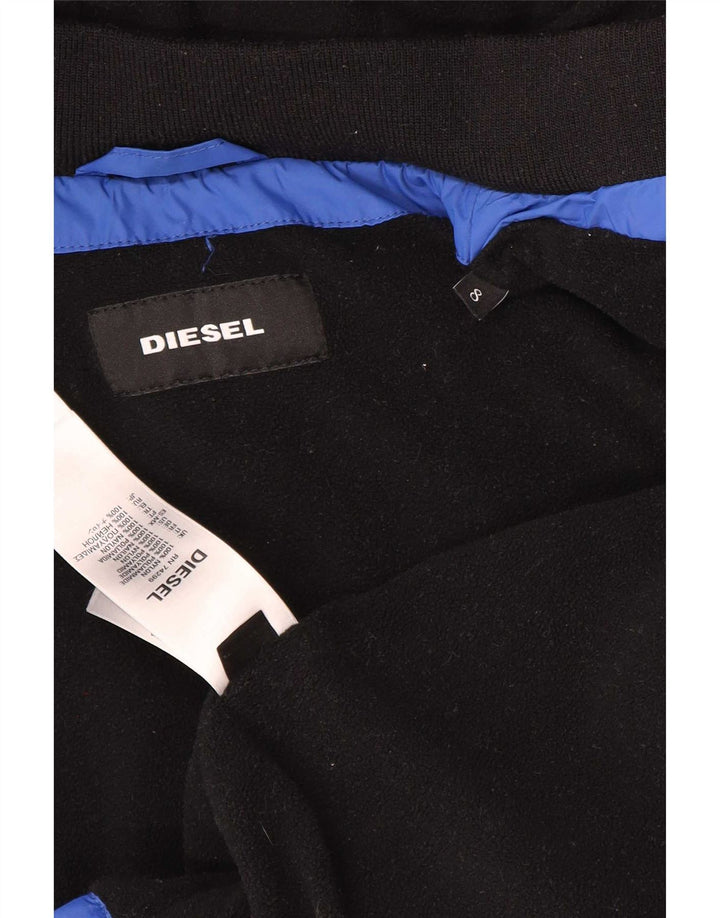 Giacca imbottita con cappuccio grafica per ragazzi Diesel 7-8 anni in nylon blu