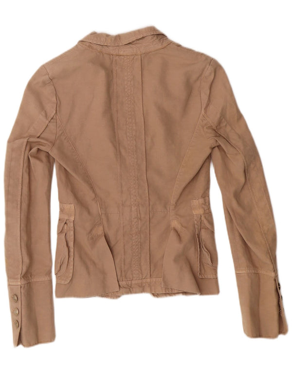 Giacca blazer da donna a 2 bottoni PINKO UK 8 piccola in cotone beige