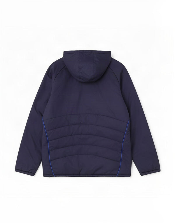 Giacca imbottita con cappuccio Adidas da uomo Chelsea FC UK 46/48 XL nylon blu navy
