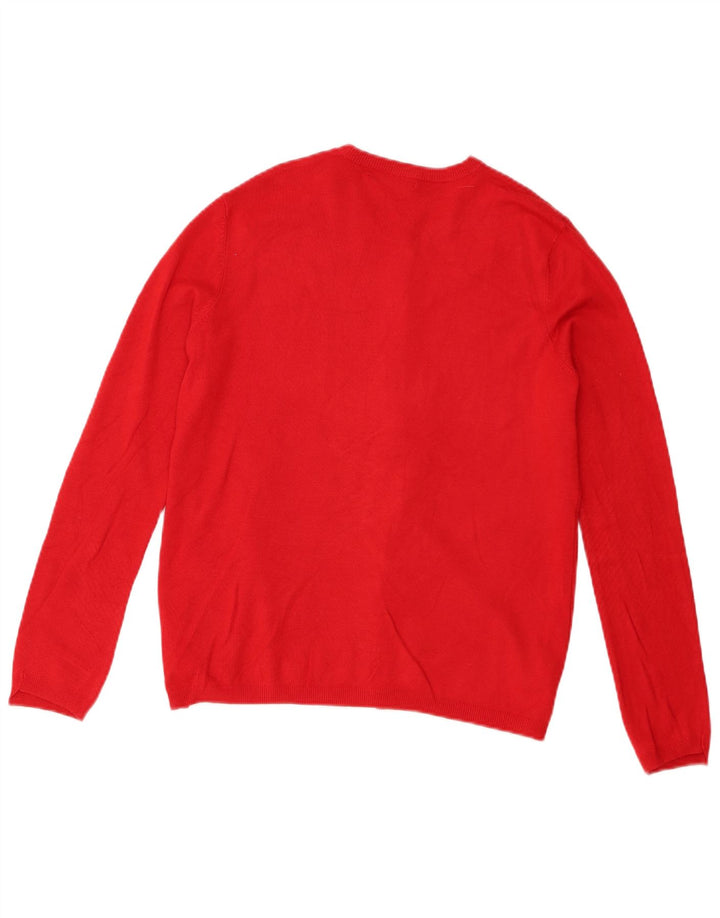 Maglione cardigan da donna Zara UK 14 grande viscosa rossa