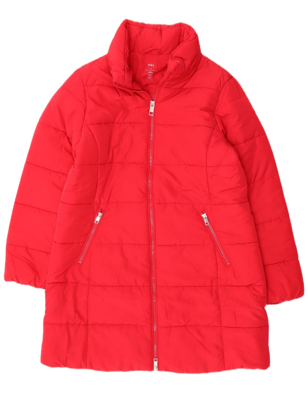 Cappotto imbottito da donna Marks & Spencer UK 14 grande poliestere rosso