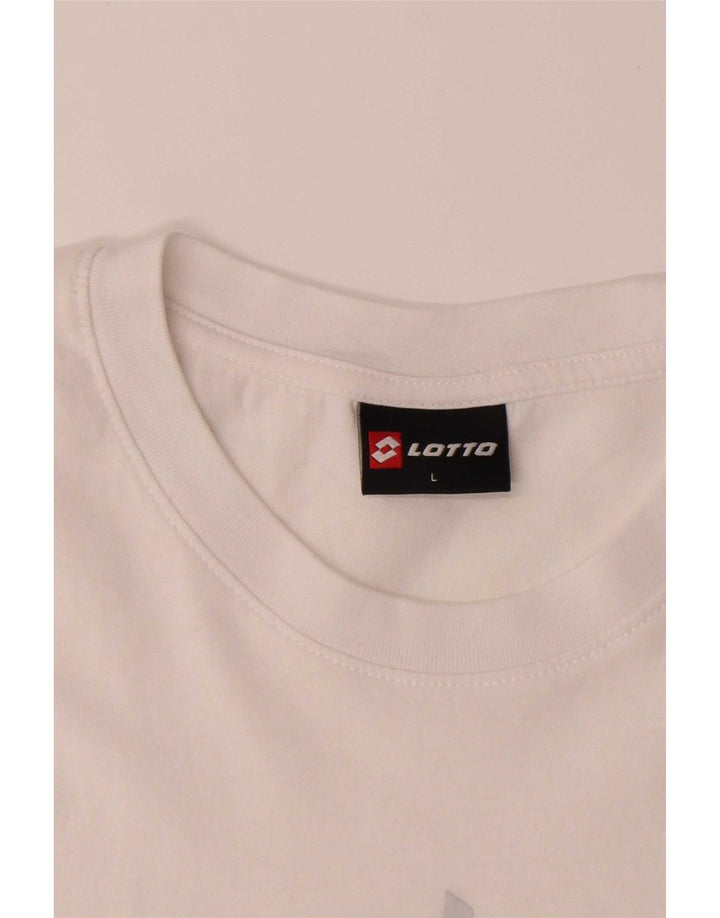 T-shirt grafica da uomo Lotto Top grande in cotone bianco