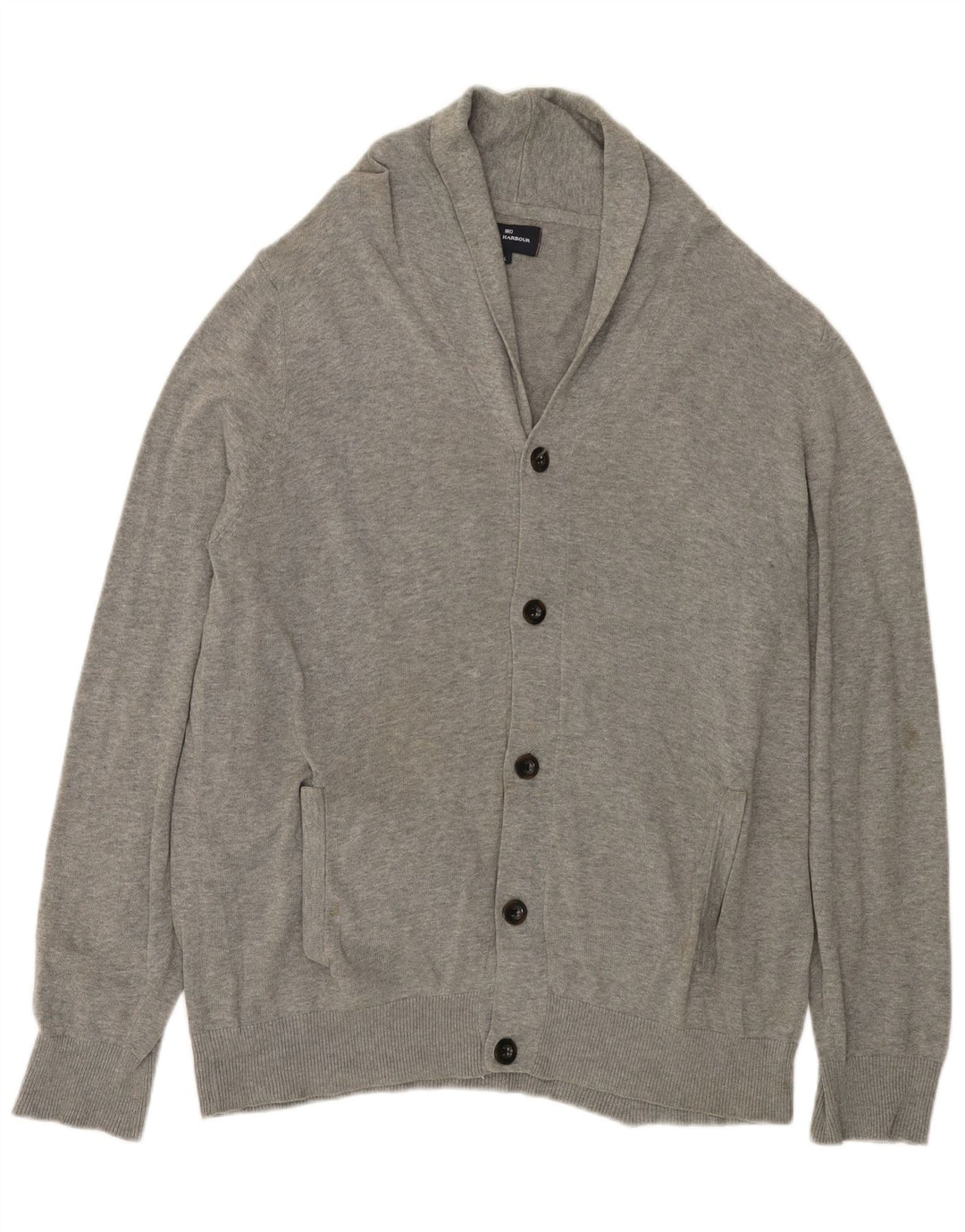 MARKS & SPENCER Maglione cardigan Harbour blu da uomo grande cotone grigio