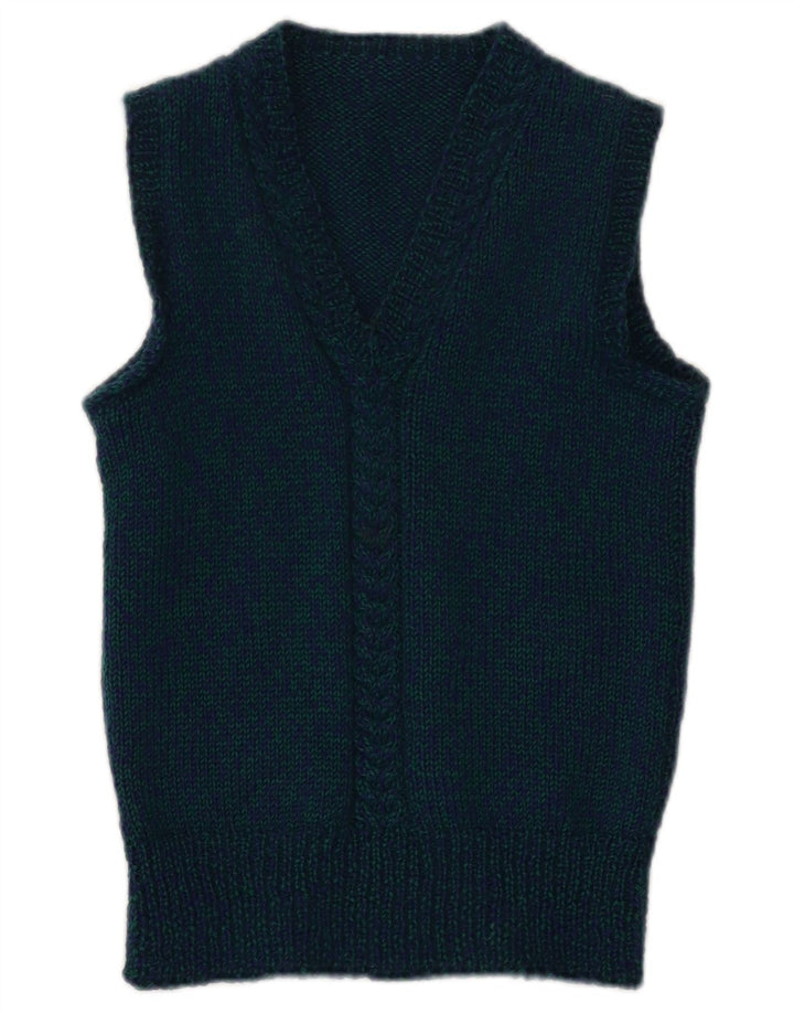 Canottiera vintage da donna XS blu navy screziata