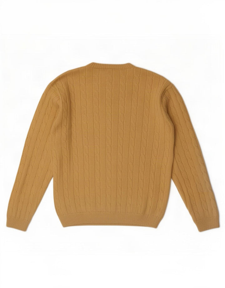 Maglione maglione girocollo da uomo Debenhams in cotone giallo medio