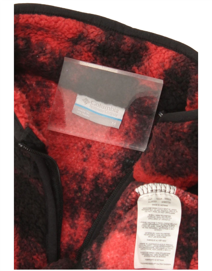 Maglione in pile da donna con collo e zip COLUMBIA UK 14 Poliestere medio a quadri rossi