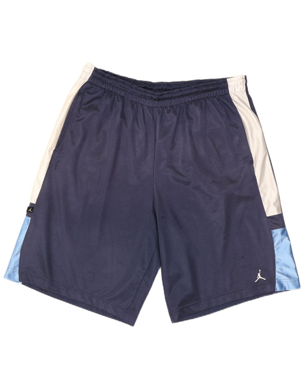Pantaloncini sportivi da uomo Jordan 2XL Poliestere color block blu navy