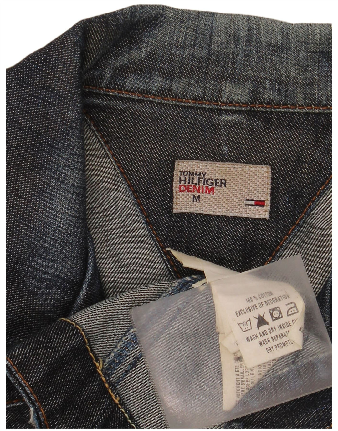 Giacca blazer in denim a 3 bottoni da donna Tommy Hilfiger UK 12 medio blu navy