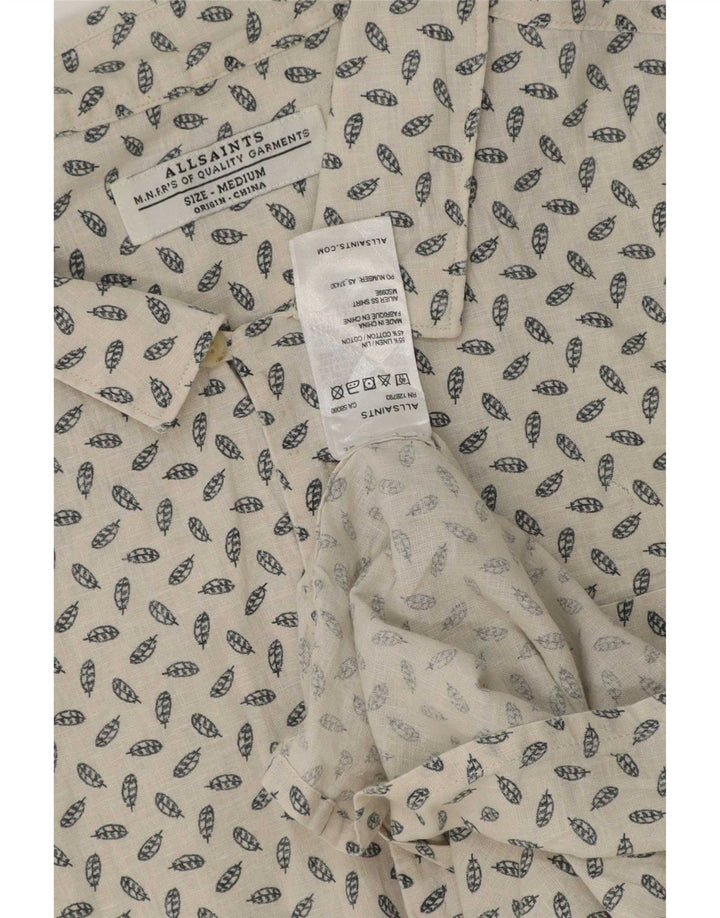 Camicia a maniche corte da uomo All Saints Medium Off White Spotted