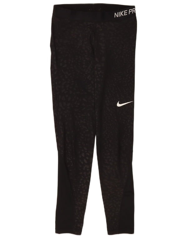 Leggings grafici Nike Dri Fit da donna UK 12 medio nero stampa animalier