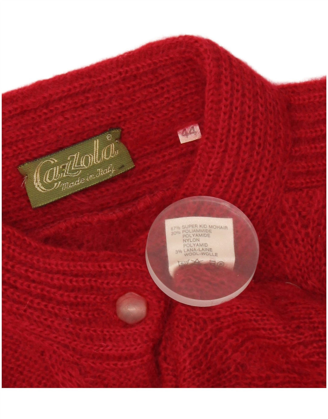 Maglione cardigan da donna vintage IT 44 Mohair rosso medio