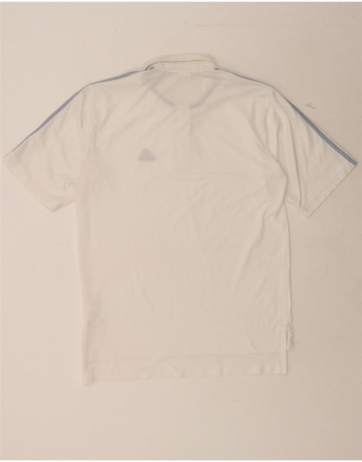ADIDAS Mens Polo Shirt UK 40/42 Medium White Polyester Vintage Adidas and Second-Hand Adidas from Messina Hembry 