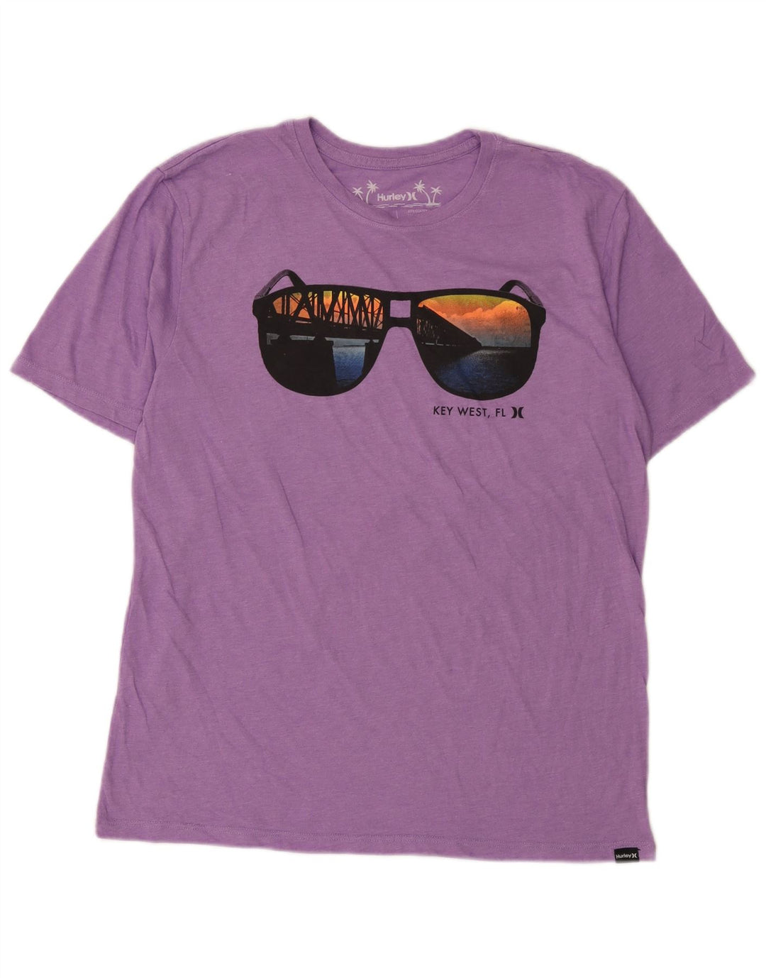T-shirt grafica da uomo Hurley Top in cotone viola medio