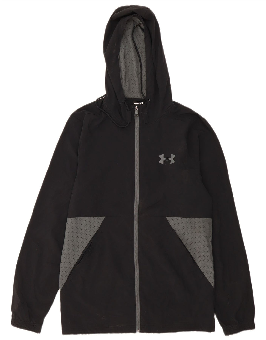 Giacca antipioggia con cappuccio da uomo Under Armour UK 36 Small Black Colourblock