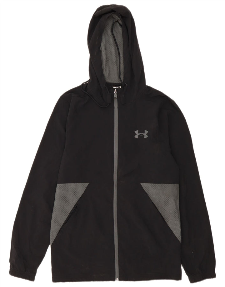 Giacca antipioggia con cappuccio da uomo Under Armour UK 36 Small Black Colourblock
