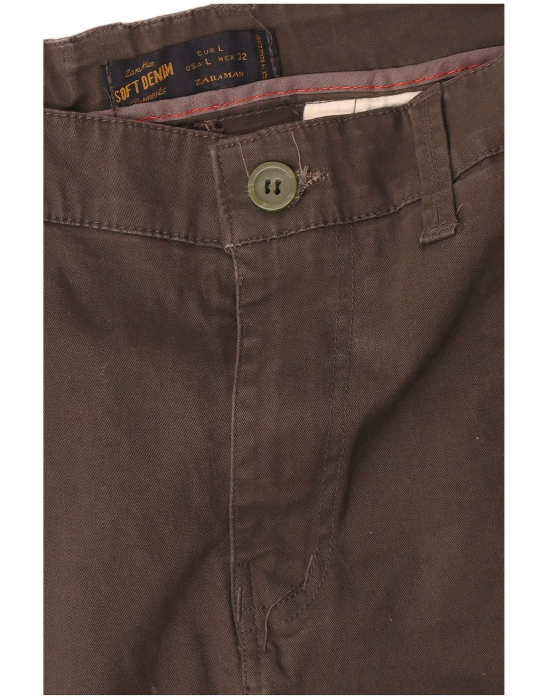 Pantaloni chino slim da uomo Zara grandi W32 L30 kaki