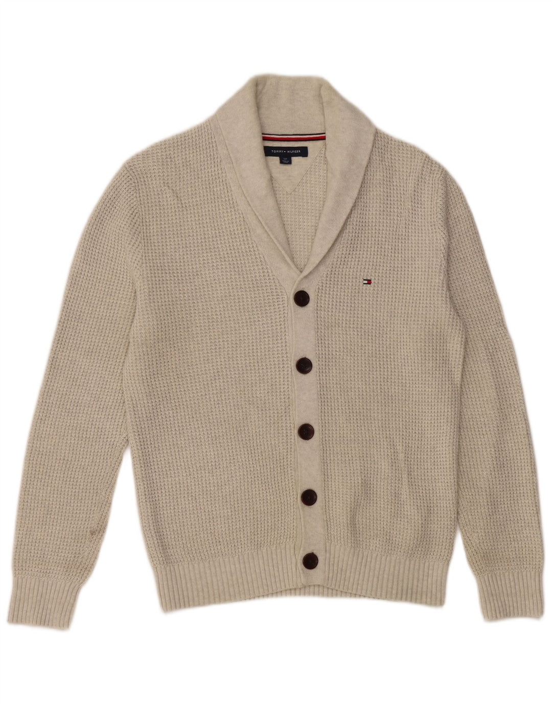 TOMMY HILFIGER Maglione cardigan da uomo piccolo in cotone grigio