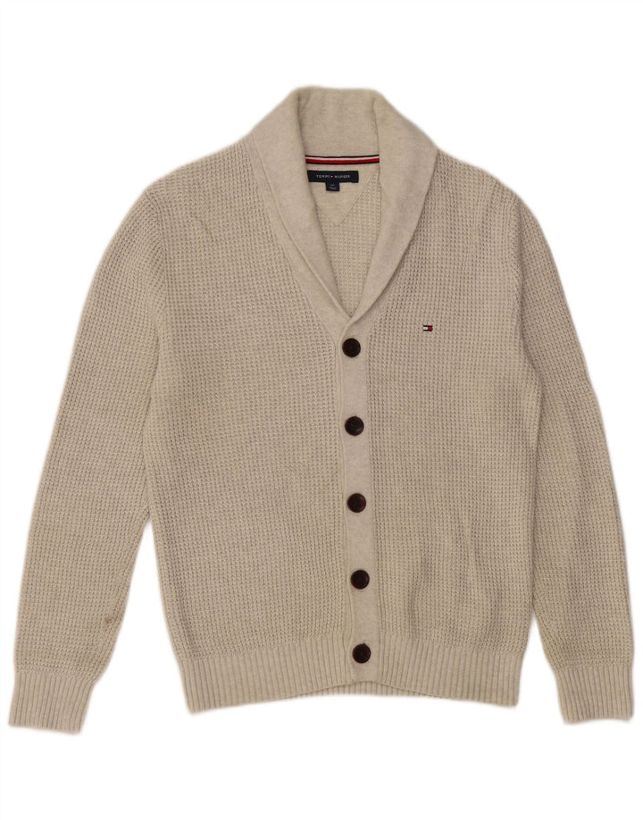 TOMMY HILFIGER Maglione cardigan da uomo piccolo in cotone grigio