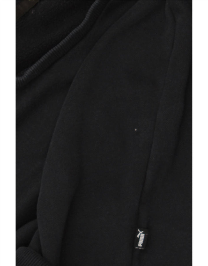 PUMA Womens Graphic Sweatshirt Jumper UK 14 Medium Black Cotton Vintage Puma and Second-Hand Puma from Messina Hembry 
