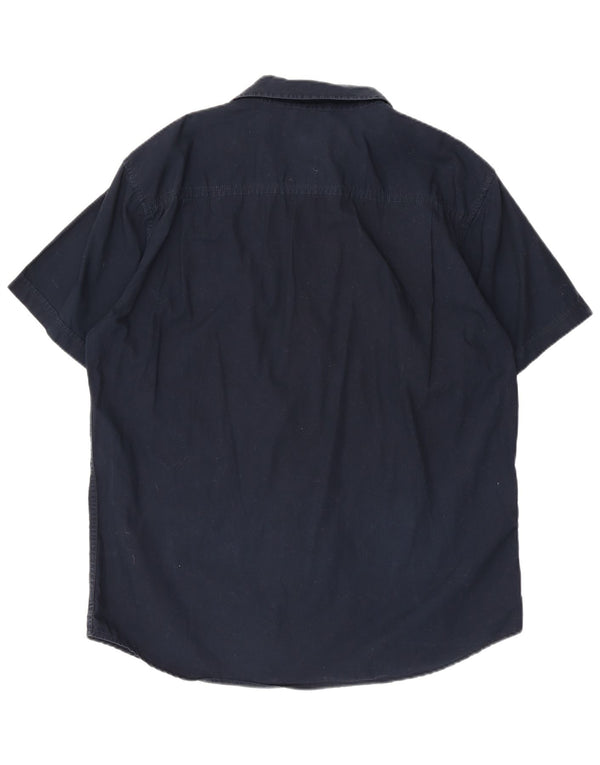Camicia a maniche corte da uomo Gap Large in cotone blu navy