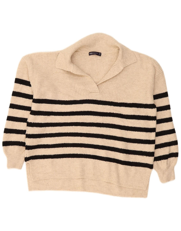 Maglione maglione collo alto da donna Marks & Spencer UK 16 grande bianco sporco