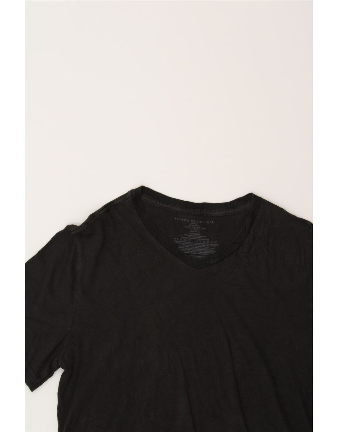 TOMMY HILFIGER Mens T-Shirt Top Small Black Cotton Vintage Tommy Hilfiger and Second-Hand Tommy Hilfiger from Messina Hembry 