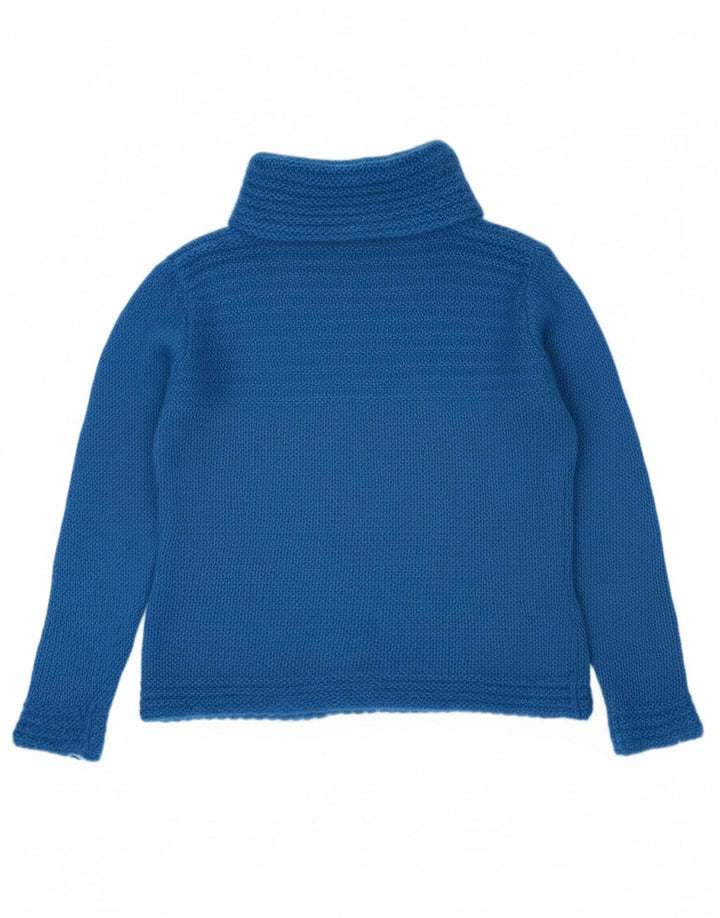 A WEAR Womens Roll Neck Jumper Sweater UK 14 Medium Blue Mohair
