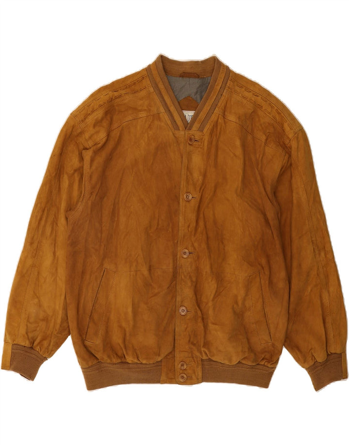 VINTAGE Mens Suede Jacket IT 54 2XL Brown Leather Vintage Vintage and Second-Hand Vintage from Messina Hembry 