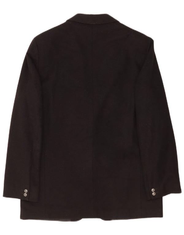 Yves Saint Laurent Mens 2 Button Blazer Jacket IT 52 XL Black Virgin Wool