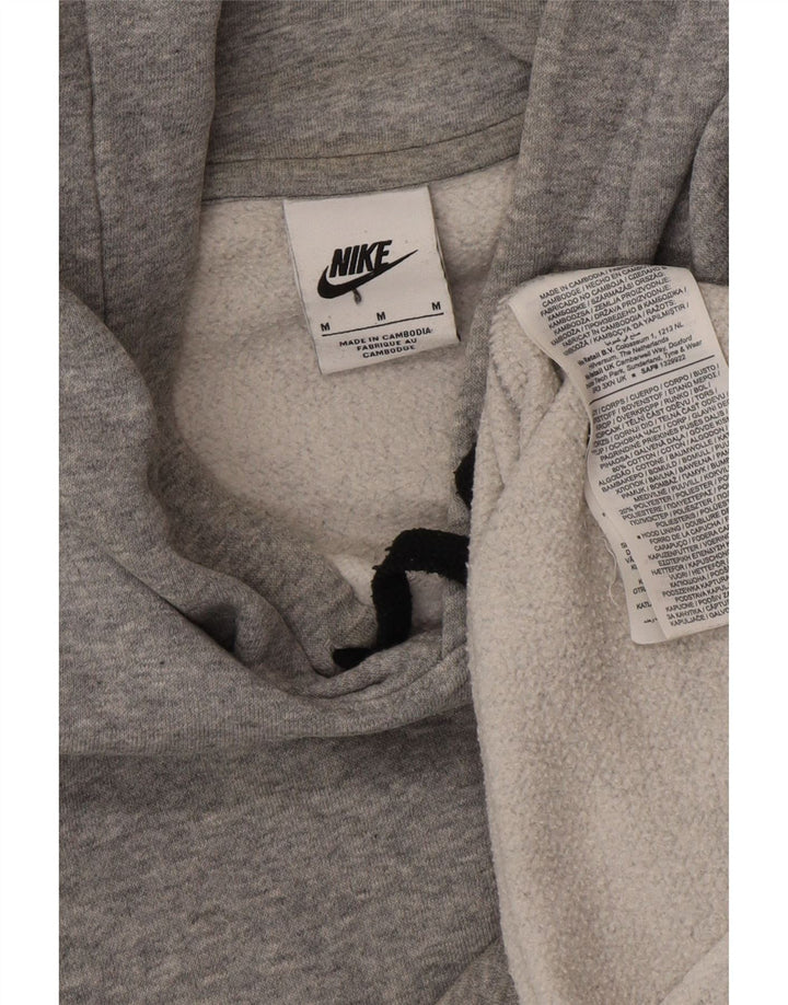 Felpa con cappuccio oversize con grafica Nike da donna UK 14 Cotone grigio medio