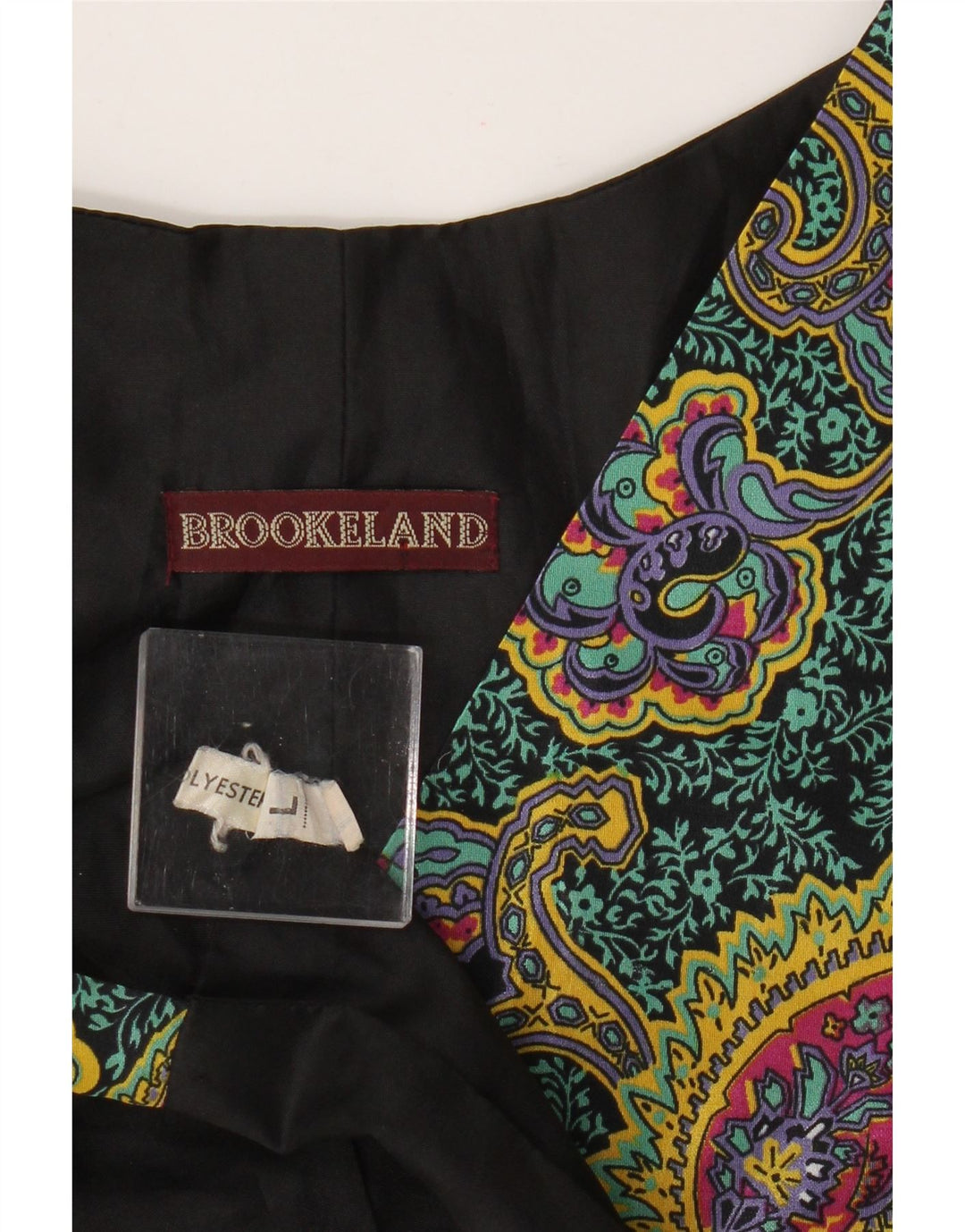 Gilet da uomo vintage grande poliestere verde Paisley