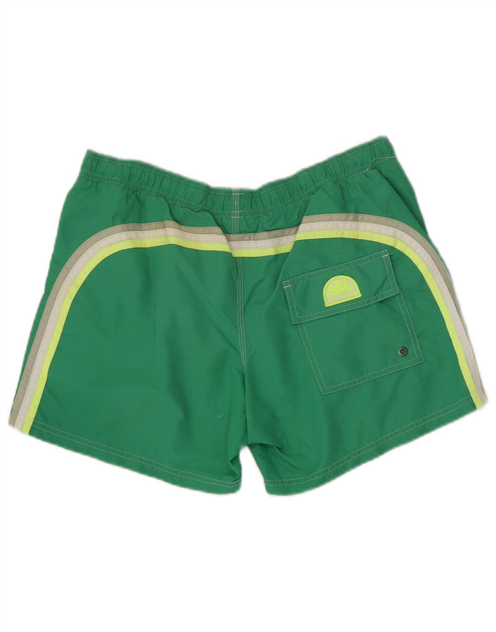 Pantaloncini da bagno da uomo Sundek in nylon verde medio