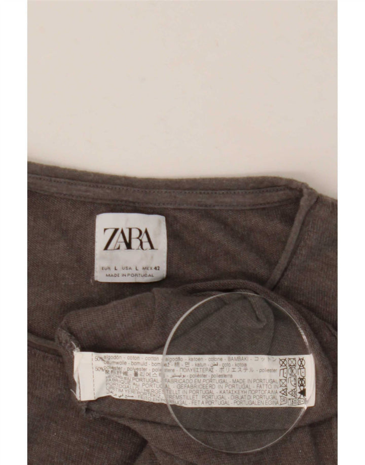 T-shirt Zara da uomo Top Large in cotone grigio