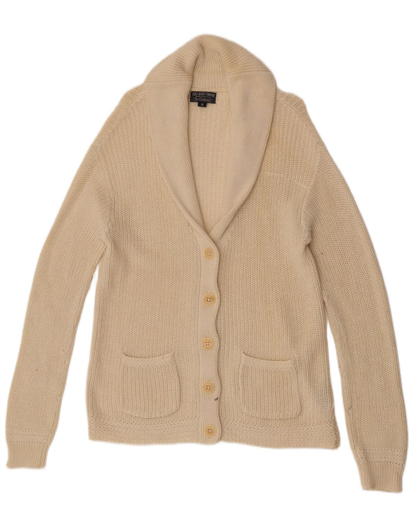 Maglione cardigan da donna Ralph Lauren UK 12 cotone giallo medio