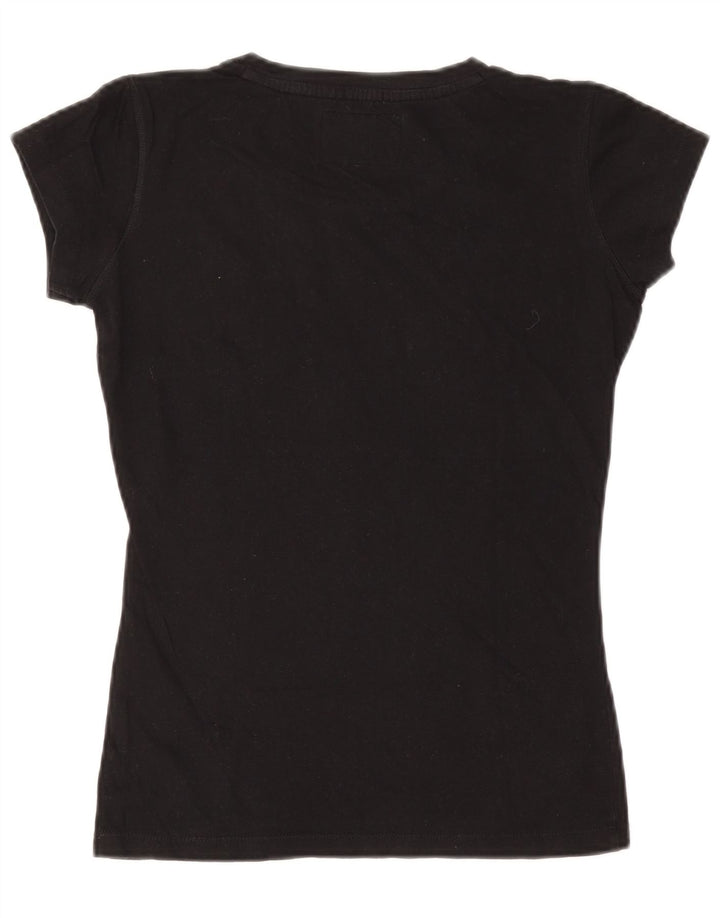 T-shirt grafica da donna Russell Athletic Top UK 14 Medium Nera