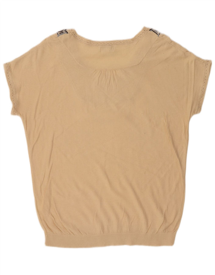 Top camicetta da donna Monsoon UK 14 Beige medio Fair Isle