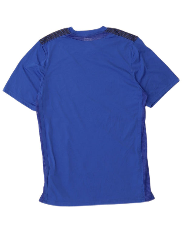 T-shirt grafica Nike Dri Fit da uomo, top in poliestere blu medio