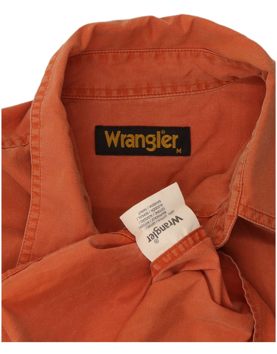 Camicia a maniche corte da uomo Wrangler in cotone arancione medio