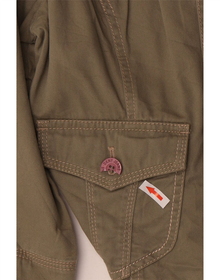 Giacca militare da donna con maniche a 3/4 DKNY UK 14 cotone kaki medio