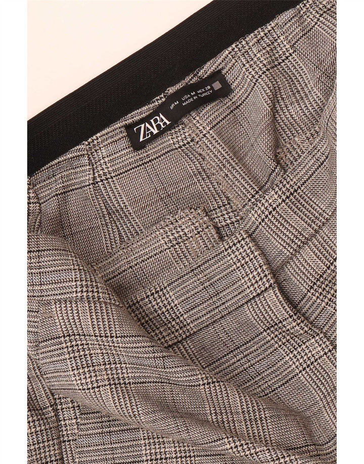 Pantaloni chino slim da donna Zara medi W28 L28 pied de poule grigi