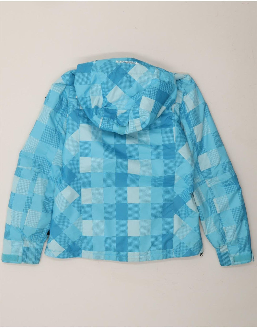 ICEPEAK Womens Hooded Windbreaker Jacket EU 36 Small Blue Geometric Vintage Icepeak and Second-Hand Icepeak from Messina Hembry 