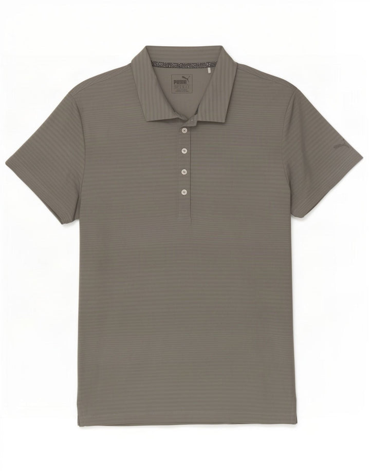 Polo da donna Puma UK 16 grande poliestere gessato grigio