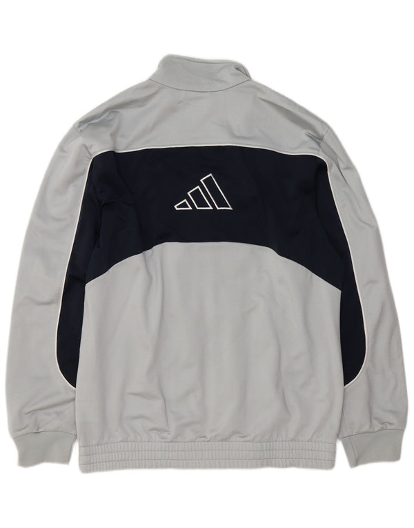Giacca da tuta da uomo Adidas UK 36/38 Small Grigio Colourblock Poliestere