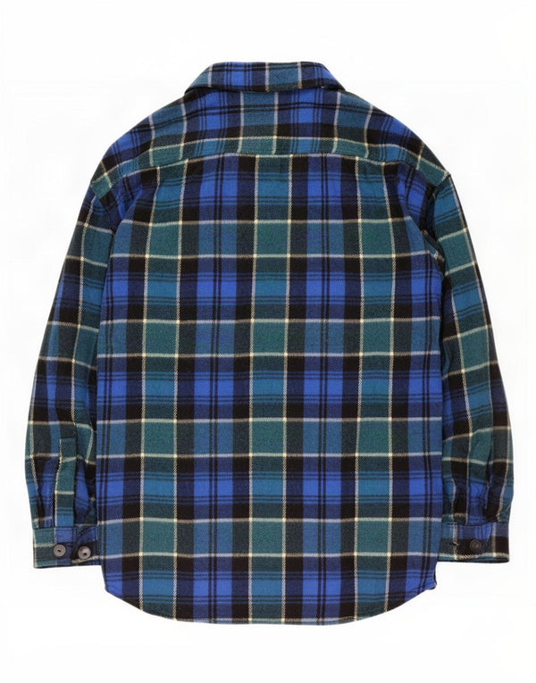 Camicia in flanella oversize da donna Zara UK 10 piccolo cotone a quadri blu