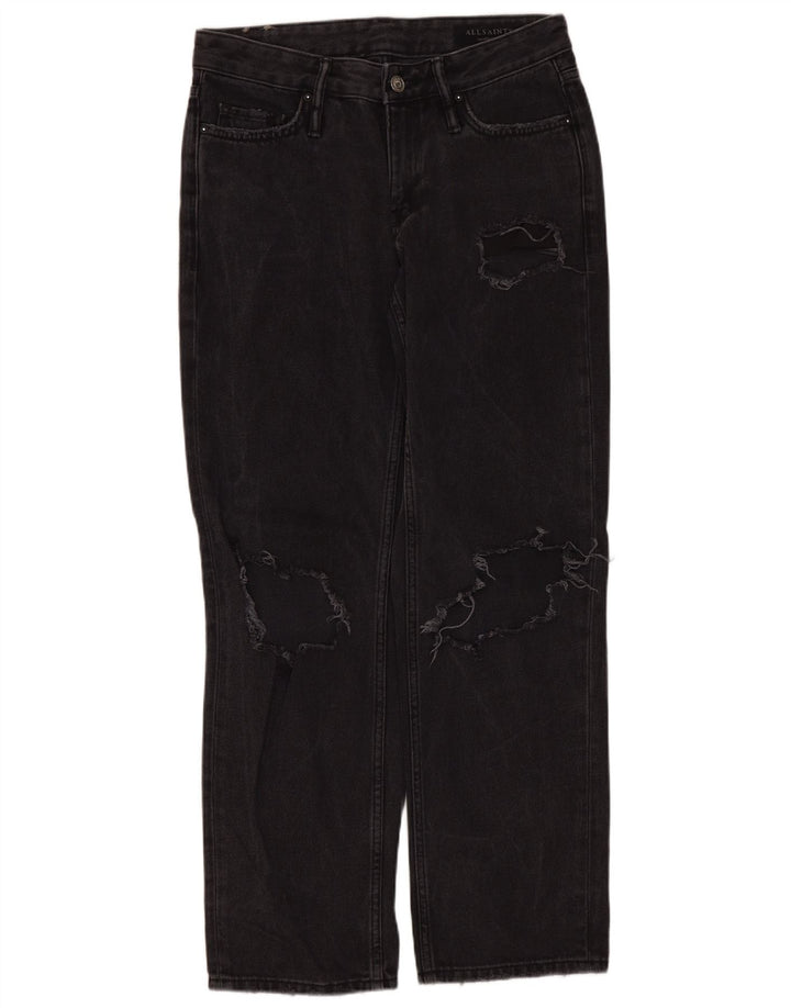 Jeans dritti invecchiati Alana da donna di All Saints W26 L28 cotone nero